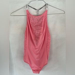 Victoria Secret size small pink satin/lace bodysuit brand new with tags